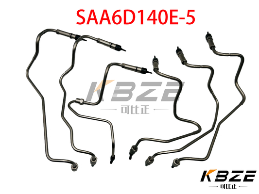 SAA6D140E-5 Mesin Tekanan Tinggi Injektor Bahan Bakar SET pipa untuk KOMATSU Excavator